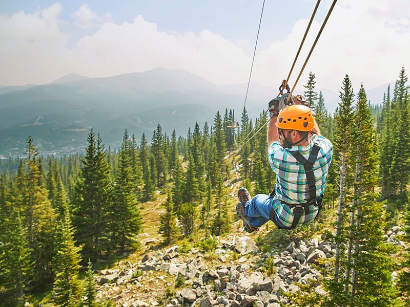 Zip lining at Breckenridge