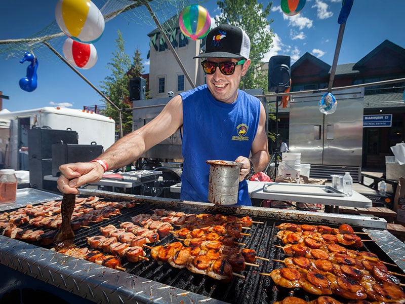 chef outside at a bar-b-que