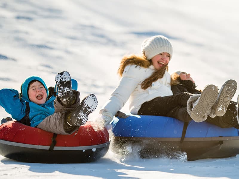 Family Sledding in Breckenridge