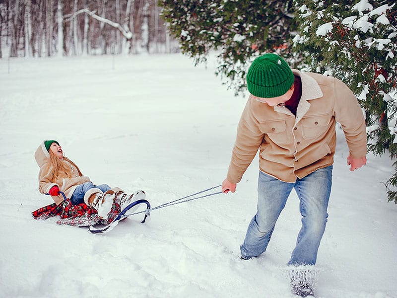 Family Sledding in Breckenridge