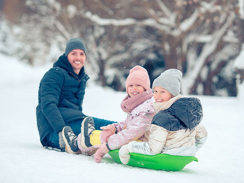Family Sledding in Breckenridge